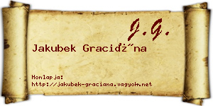 Jakubek Graciána névjegykártya
